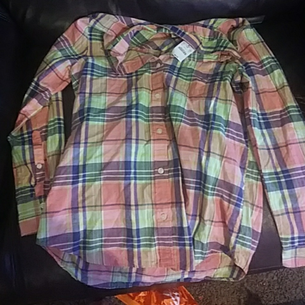 Plaid button shirt still tags jcrew
